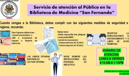 Servicio de Atención al Público en la  Biblioteca de Medicina “San Fernando”