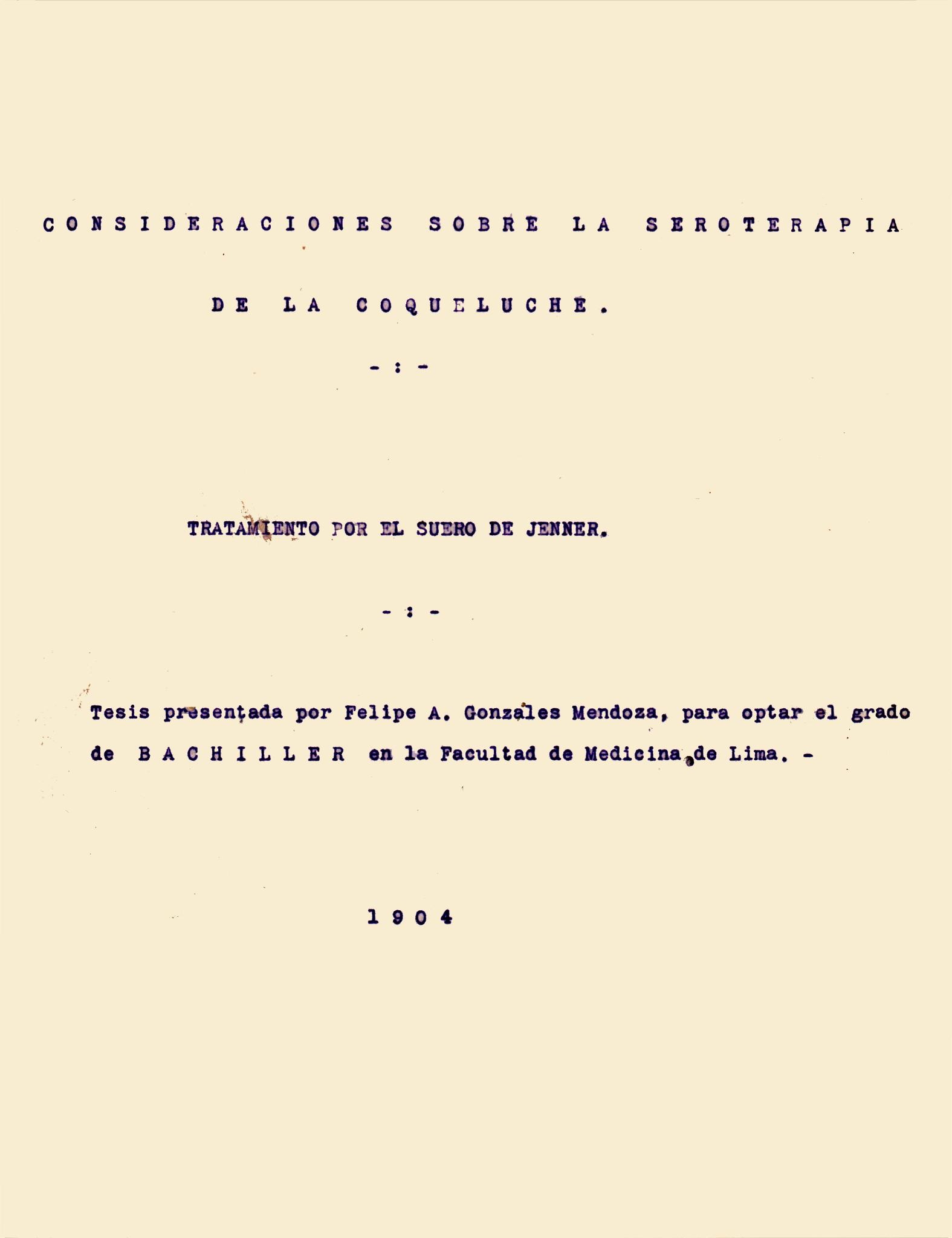 Consideraciones sobre la seroterapia de la coqueluche_Felipe Gonzales_1904