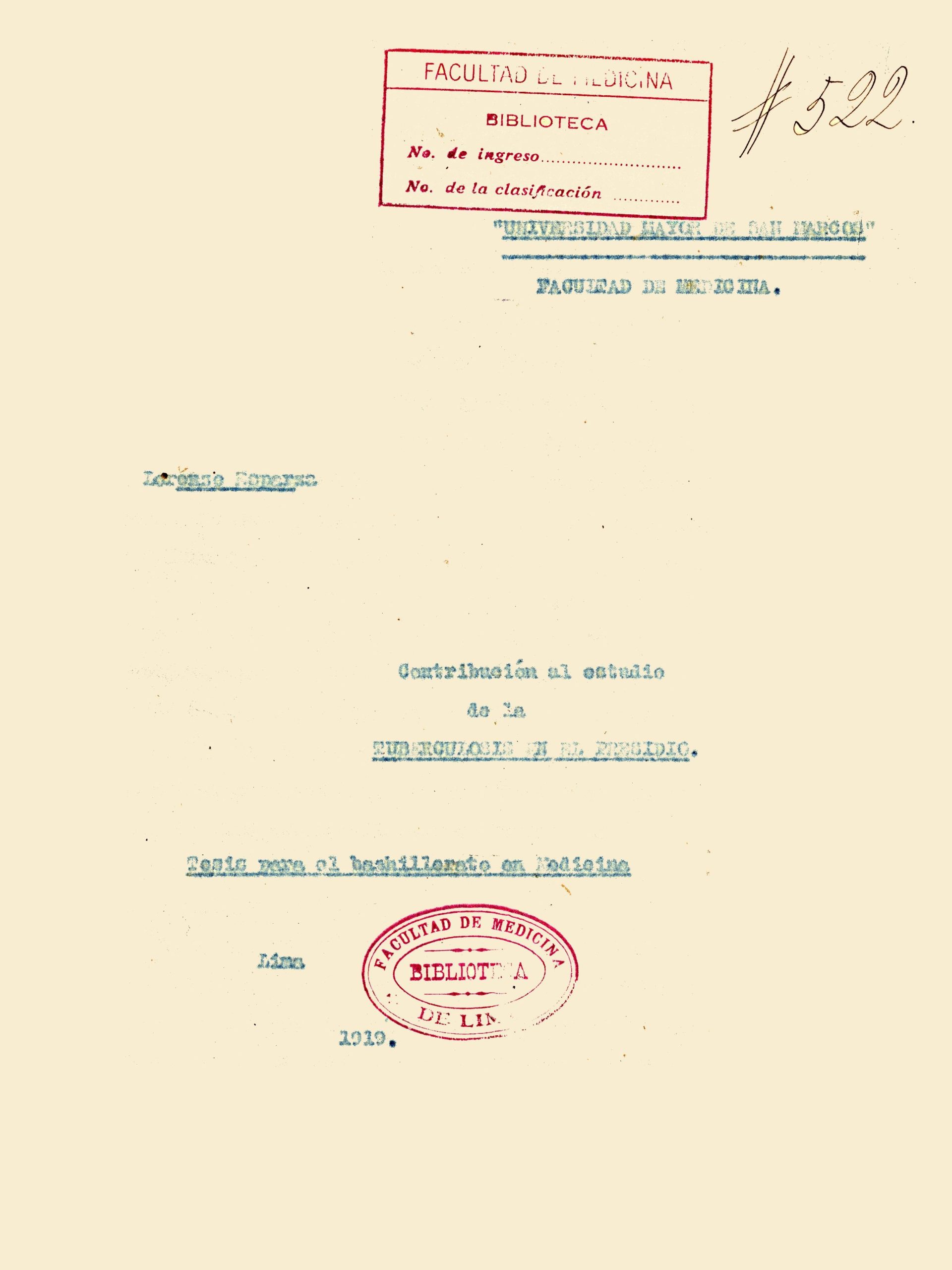 Contribución al estudio de la tuberculosos en el presidio_1919