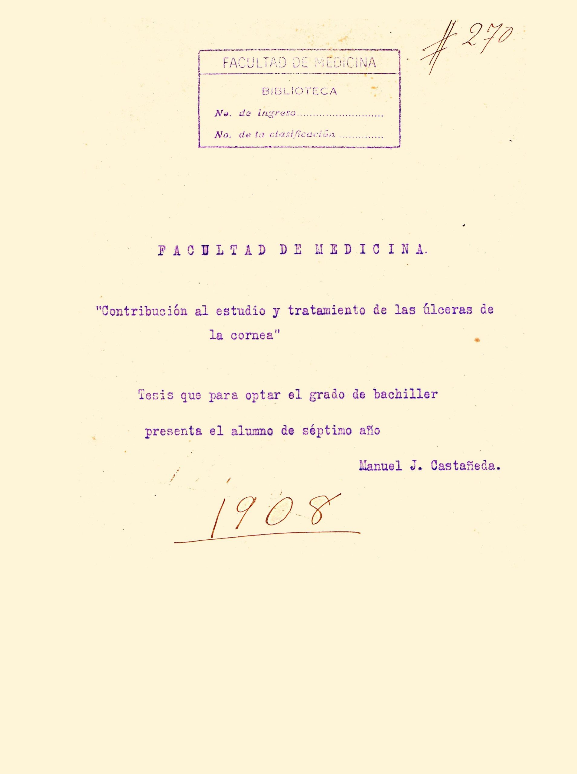 Contribucion al estudio y tratameinto de_Manuel Castañeda_1908