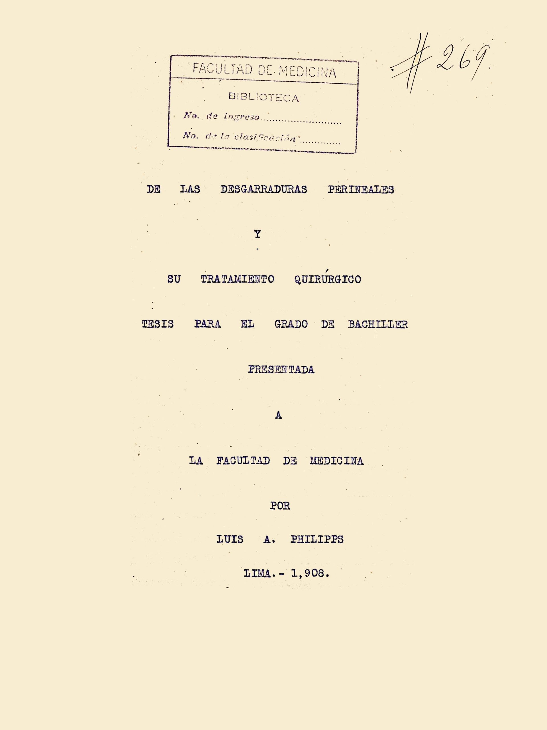 De las desgarraduras perineales y su tratamiento_Luis Philipps_1908
