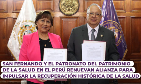 San Fernando y el Patronato del Patrimonio de la Salud en el Perú renuevan alianza para impulsar la recuperación histórica de la salud