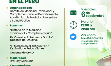 Tercer simposio: Historia de la Medicina Tradicional y Complementaria en el Perú