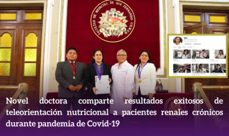 Novel doctora comparte resultados exitosos de teleorientación nutricional a pacientes renales crónicos durante la pandemia por Covid-19