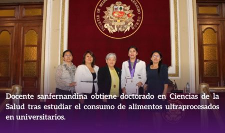 Docente sanfernandina obtiene doctorado en Ciencias de la Salud tras estudiar el consumo de alimentos ultraprocesados en universitarios.