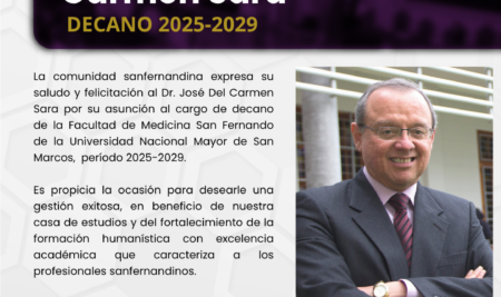 Saludo al Dr. José Del Carmen Sara, decano de la Facultad de Medicina, período 2025-2029